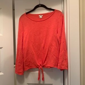 Never worn J Crew tie front sweater